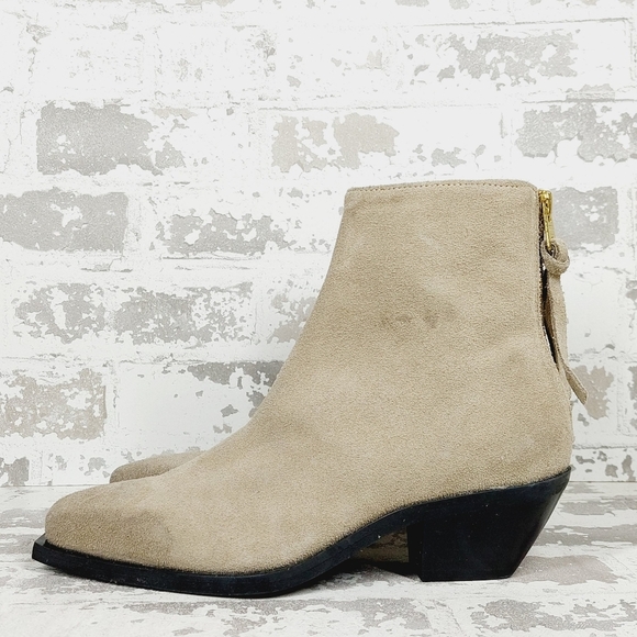 New AllSaints Women's Taupe Lenora Suede Boots F736 - Picture 1 of 13